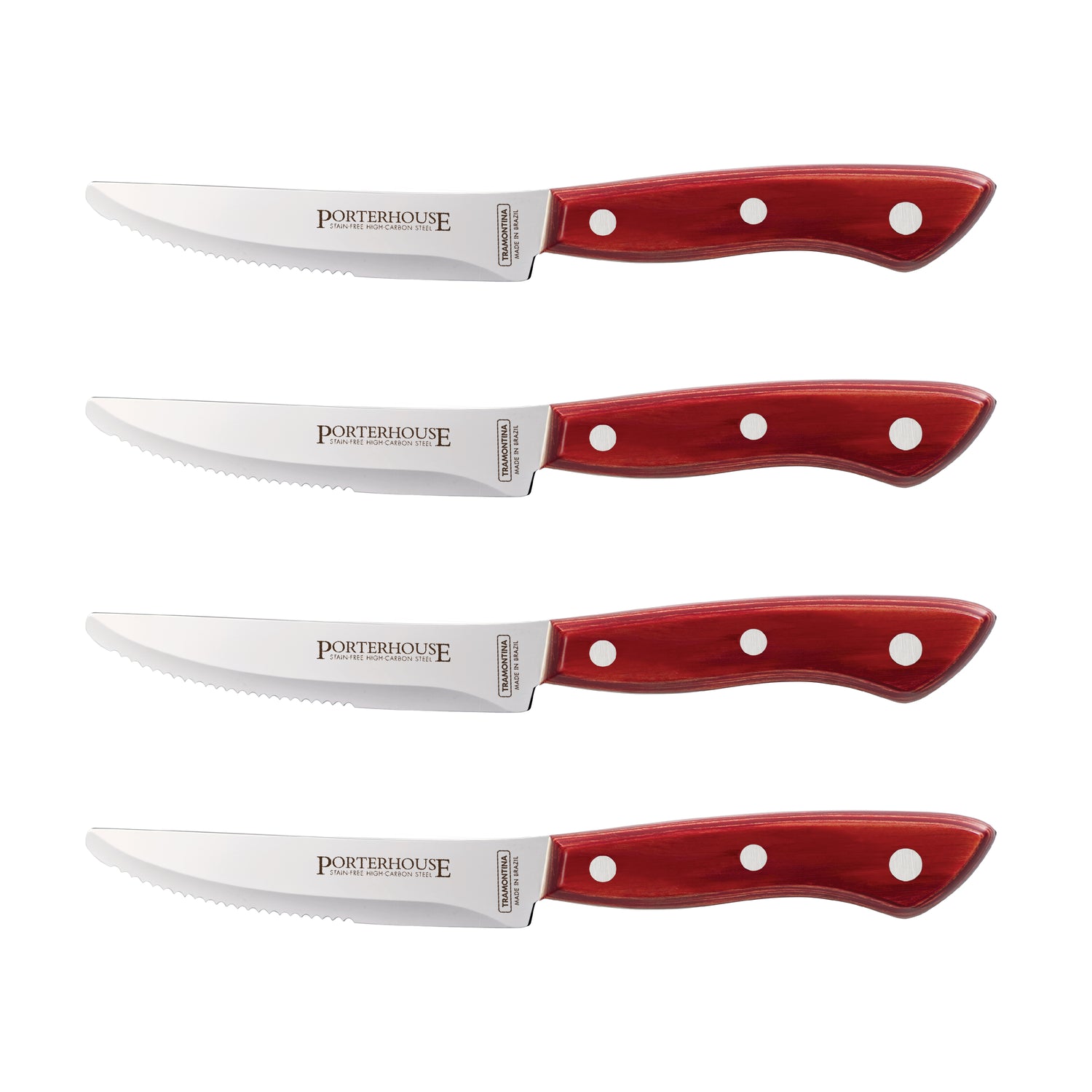 Porterhouse 4 Piece - 5 in Steak Knife Set - Rounded
