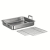 Prima 15 Inch Stainless Steel Roasting Pan - Includes Basting Grill