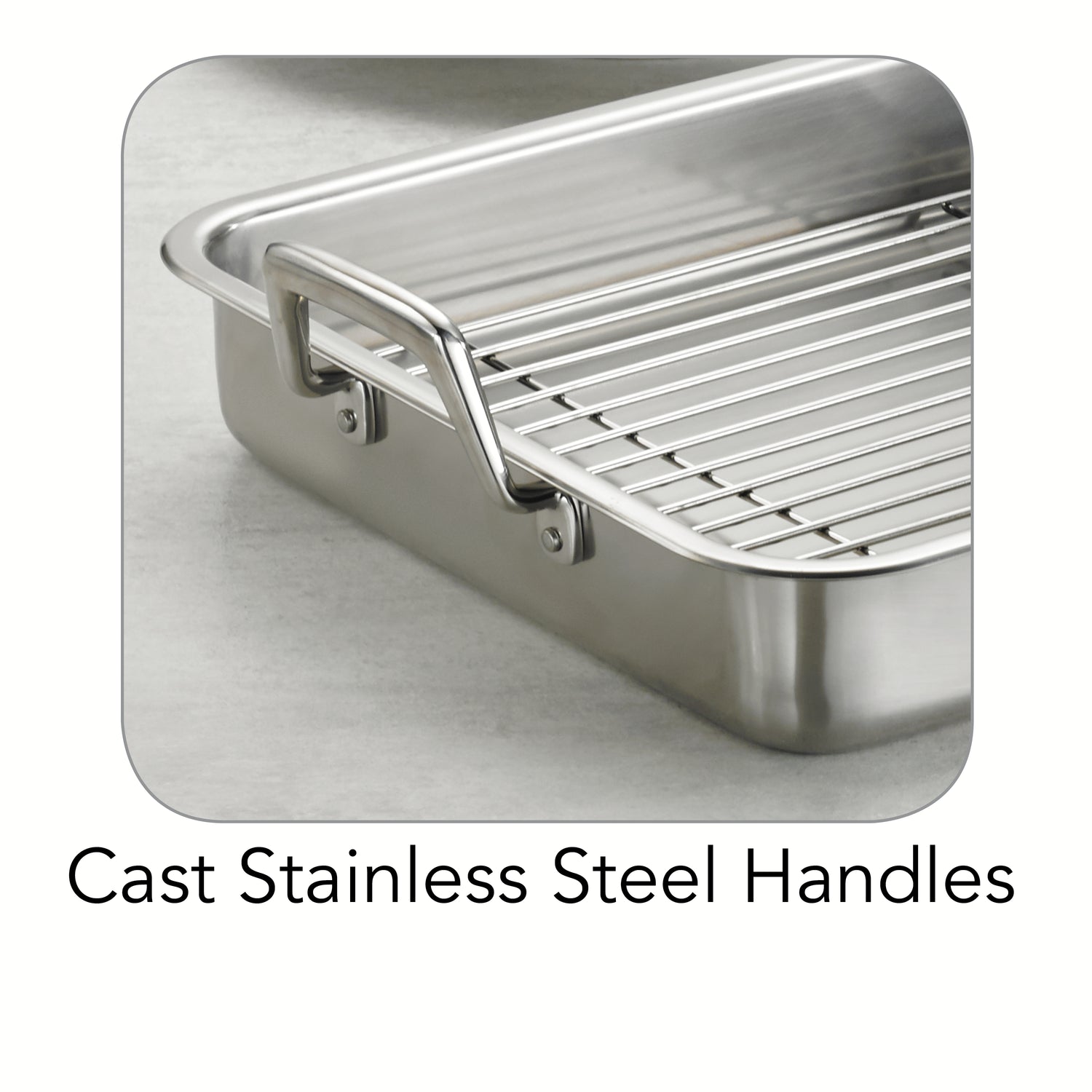 Prima Stainless Steel Roasting Pan - Includes Basting Grill