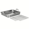 Prima 16.5 Inch Stainless Steel Roasting Pan - Includes Basting Grill
