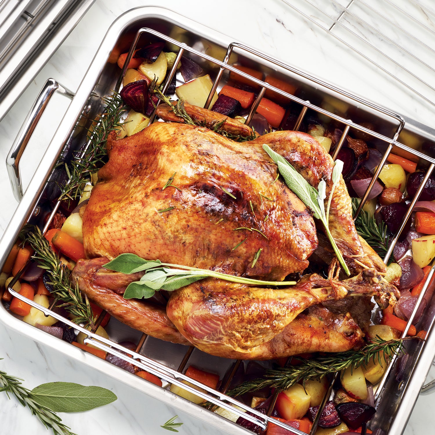 Prima 16.5 Inch Stainless Steel Deep Roasting Pan