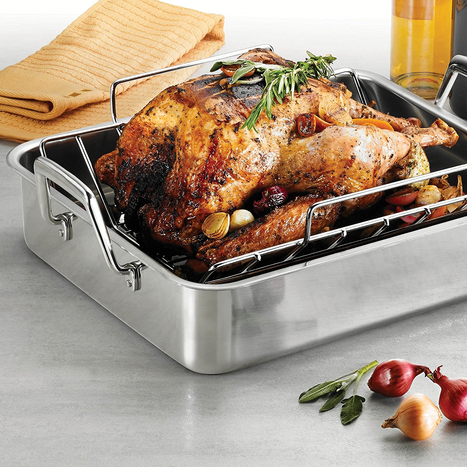 Prima 16.5 Inch Stainless Steel Deep Roasting Pan