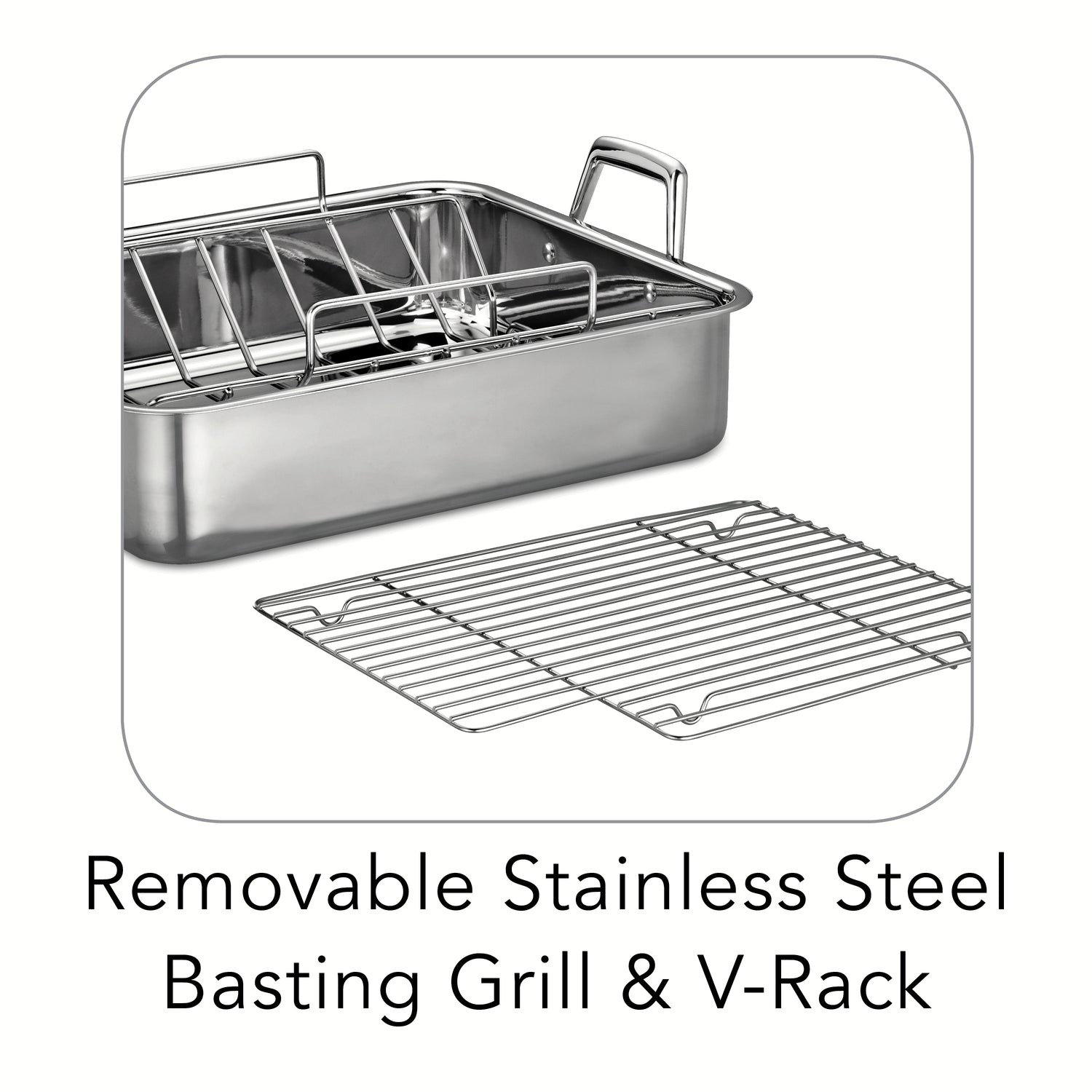 Prima 16.5 Inch Stainless Steel Deep Roasting Pan