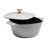 Prisma 7 Quart Square Enameled Cast Iron Covered Dutch Oven - Matte Gray