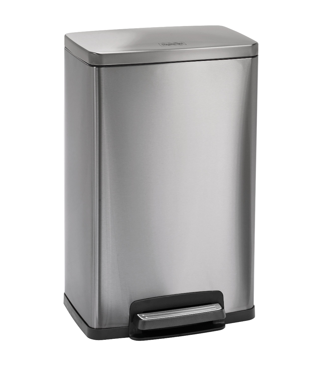 13 Gal. Step Can Rectangle Shape - Stainless Steel