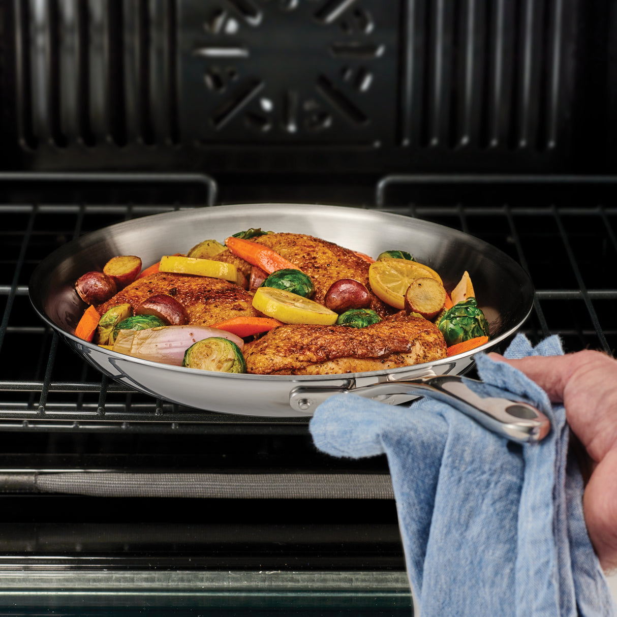 Tri-Ply Clad Stainless Steel Fry Pan