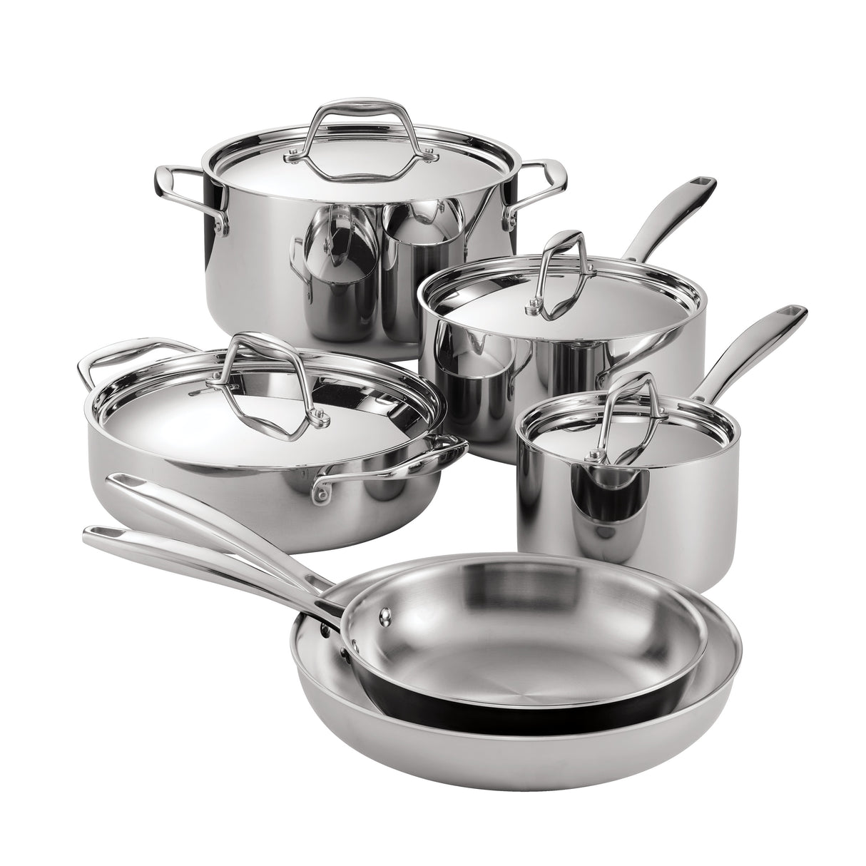 Signature 10 Piece Tri-Ply Clad Stainless Steel Cookware Set