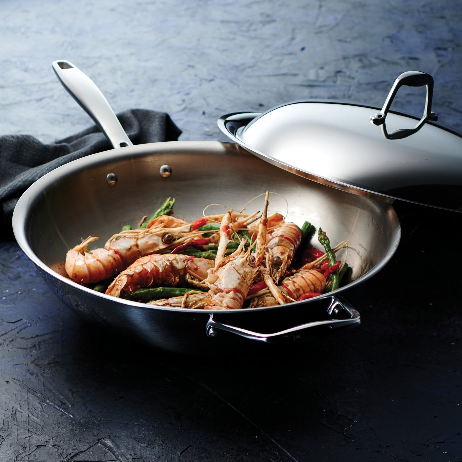 12 Inch Tri-Ply Clad Stainless Steel Wok