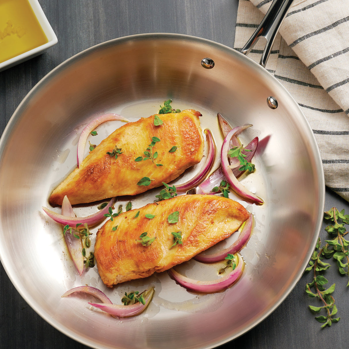 Tri-Ply Clad Stainless Steel Fry Pan