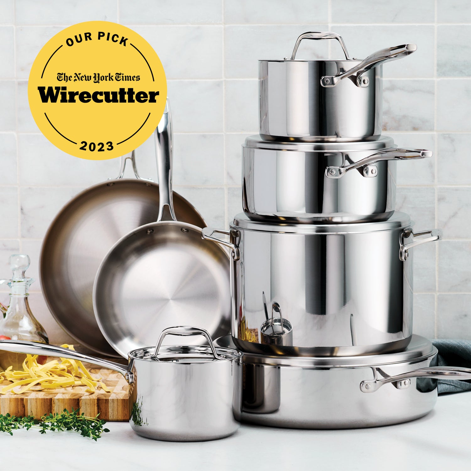 Tri-Ply Clad Stainless Steel Cookware Set