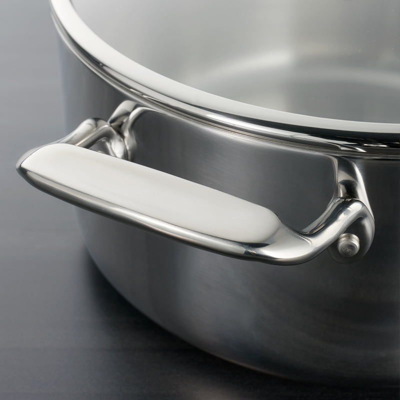 Tri-Ply Clad 12 Piece Stainless Steel Cookware Set with Glass Lids