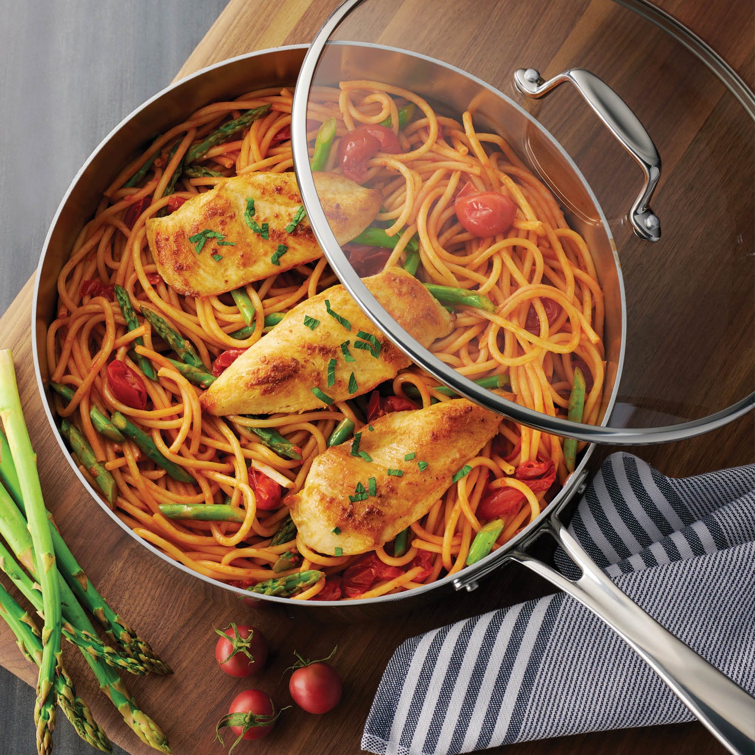 Tri-Ply Clad Stainless Steel 3 Qt Covered Deep Saute Pan