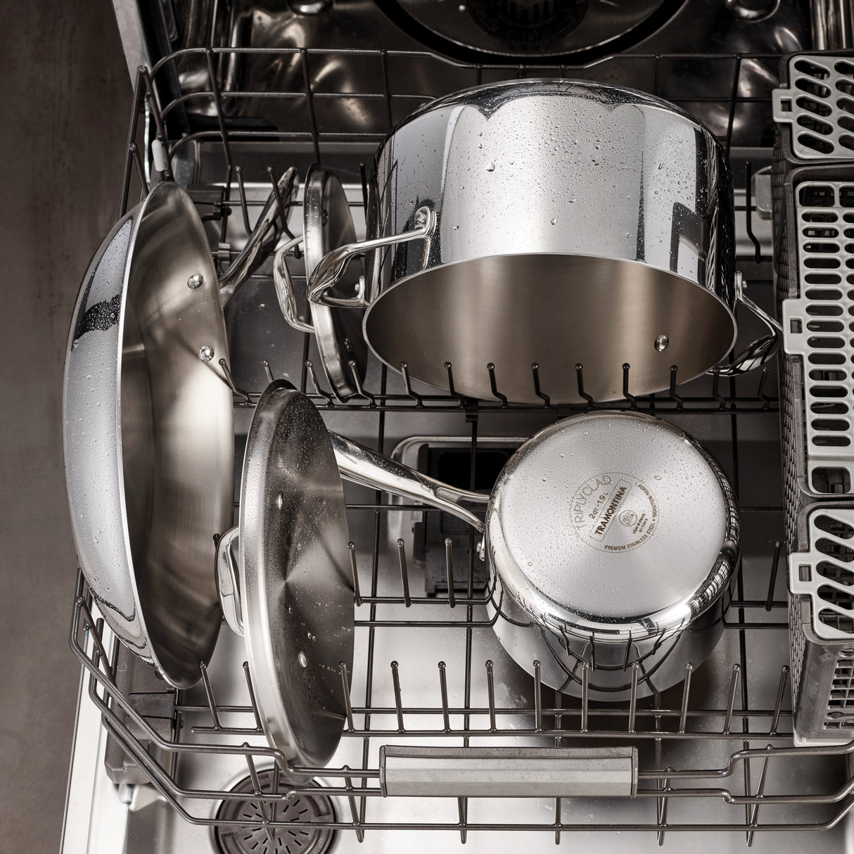 Tri-Ply Clad Stainless Steel Covered Sauce Pan