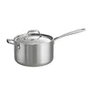 Signature 4 Quart Tri-Ply Clad Stainless Steel Covered Sauce Pan with Helper Handle