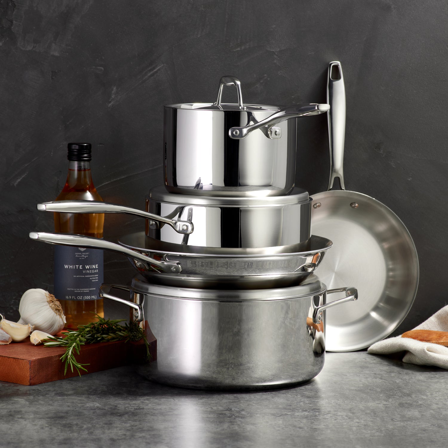 Tri-Ply Clad Stainless Steel Cookware Set