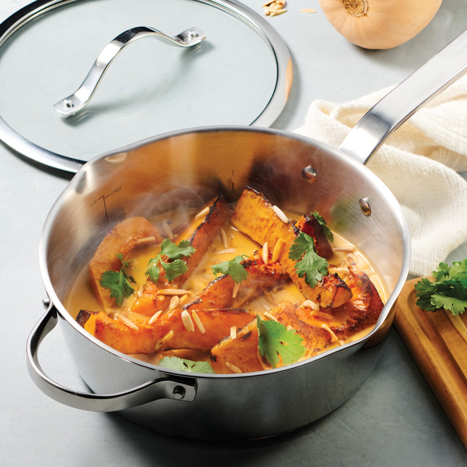 Tempo Tri-Ply Base 3.5 Quart Covered Deep Saute Pan