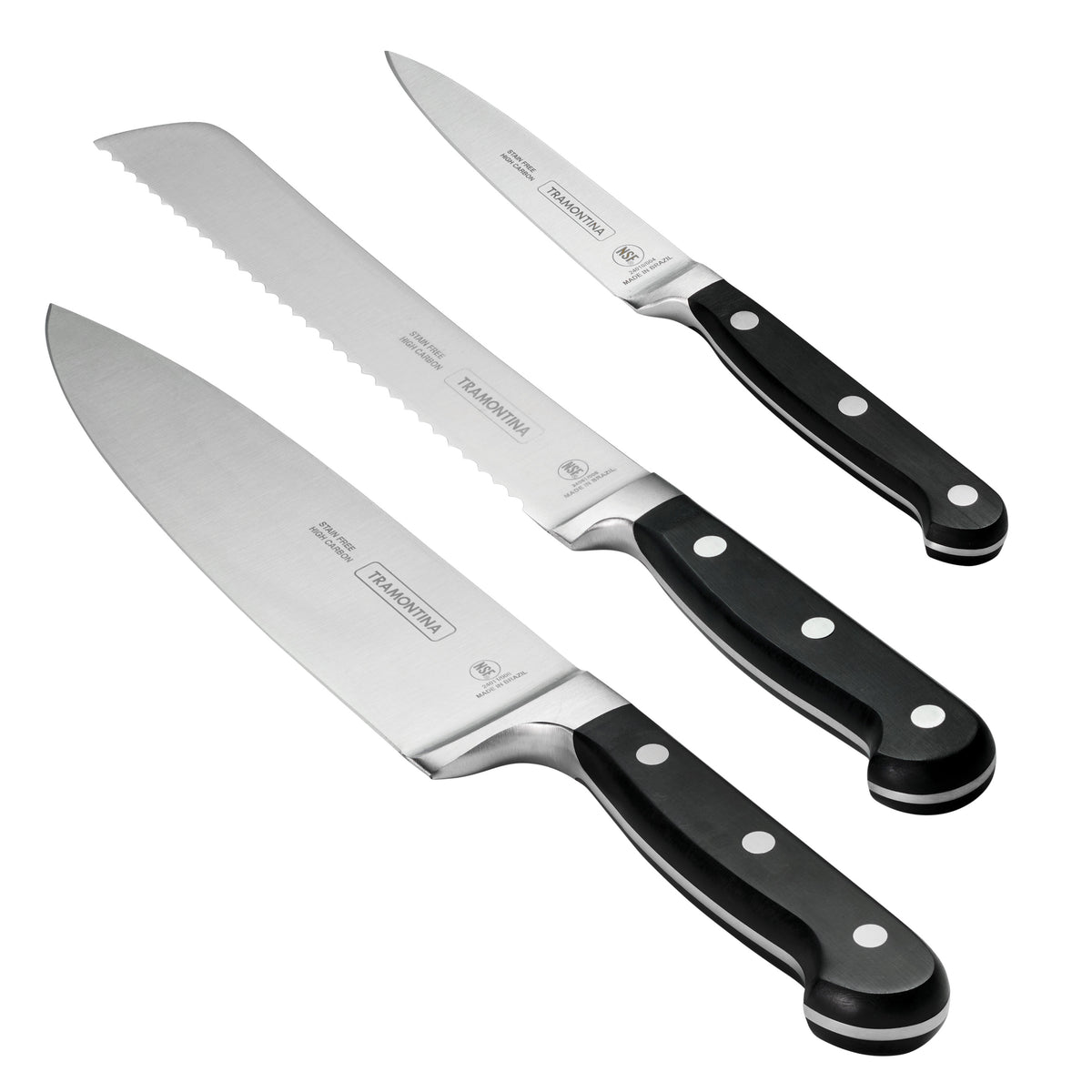 3pc - Essential Cutlery Set Forged Knives - Polycarbonate Handles