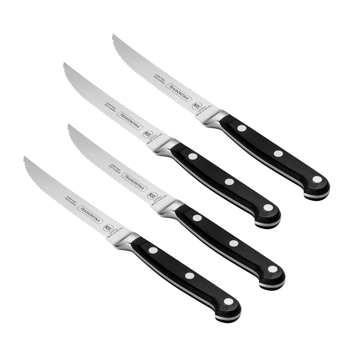 4Pc 5 in Forged Steak Knife Set - Polycarbonate- Pointed Tip