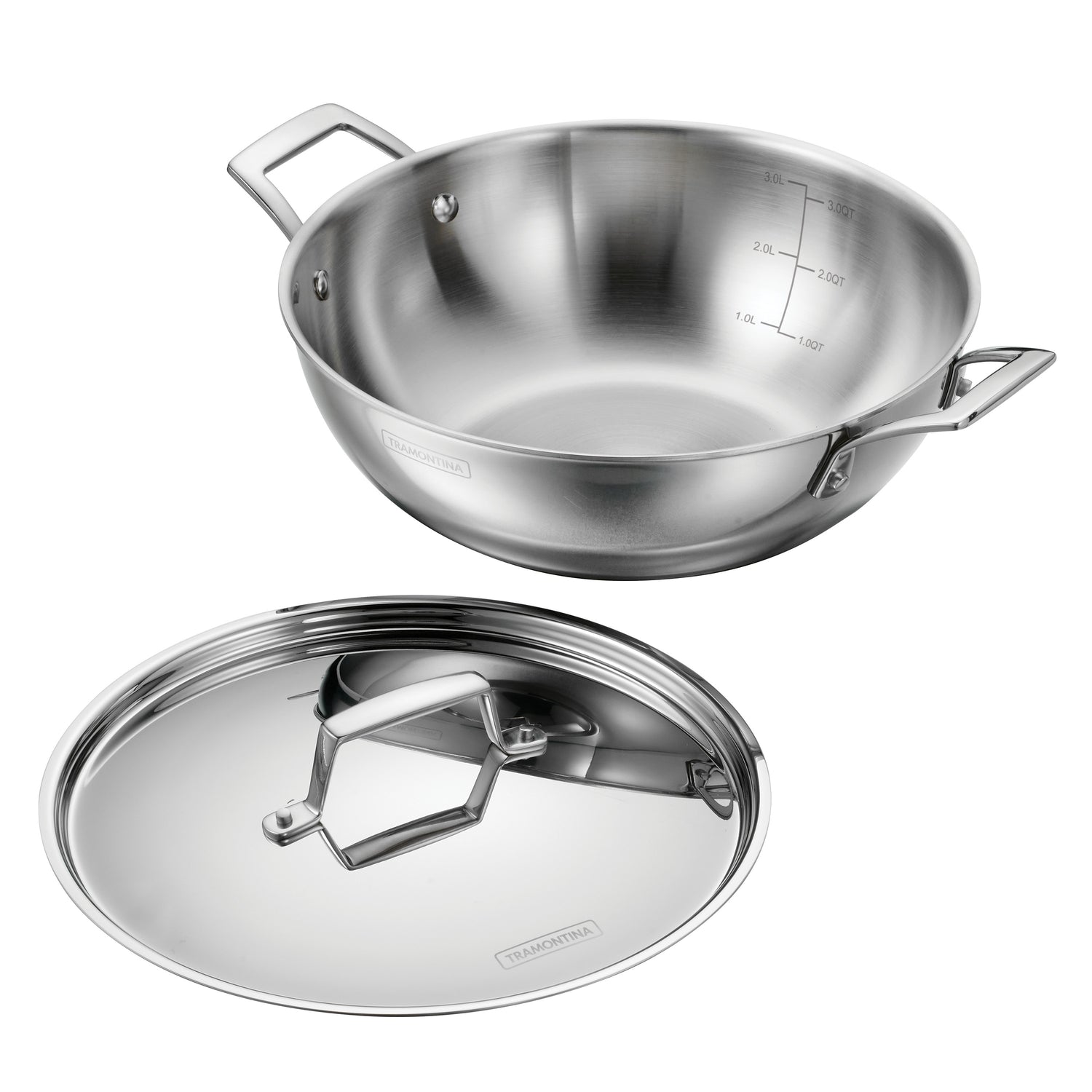 Utsava Tri-Ply Clad Stainless Steel Covered Kadai