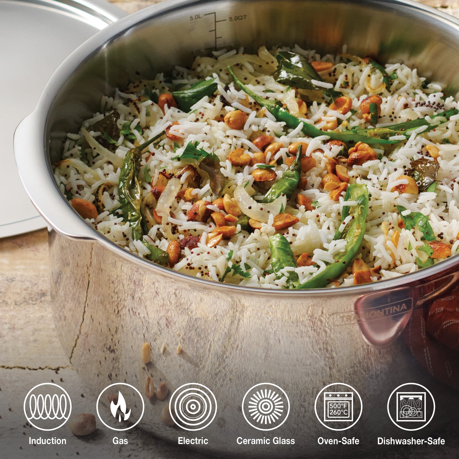 Utsava Tri-Ply Clad Stainless Steel Covered Tope Patila